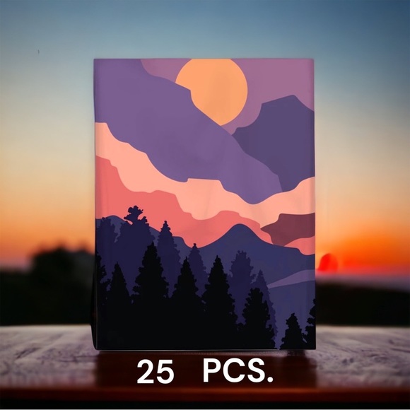 25 10X13 Bags Poly Mailers, Mountain Sunset Shipping Envelopes PRICE FIRM Fall - Picture 2 of 10